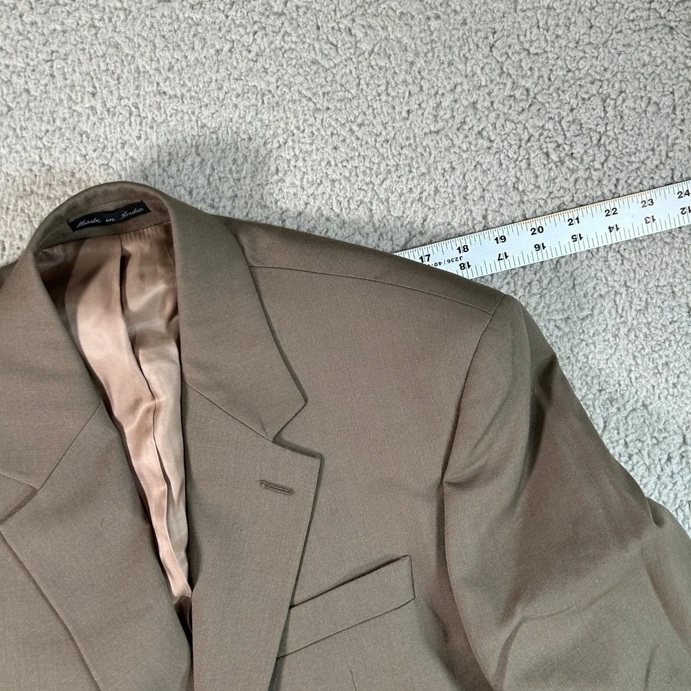 Chaps Mens 38 Short Taupe 100% Wool 2 Button Blazer Sport Coat Jacket NWT